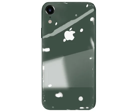 TPU+Glass чехол GLOSSY Logo series для Apple iPhone XR (6.1") Зеленый / Pine green