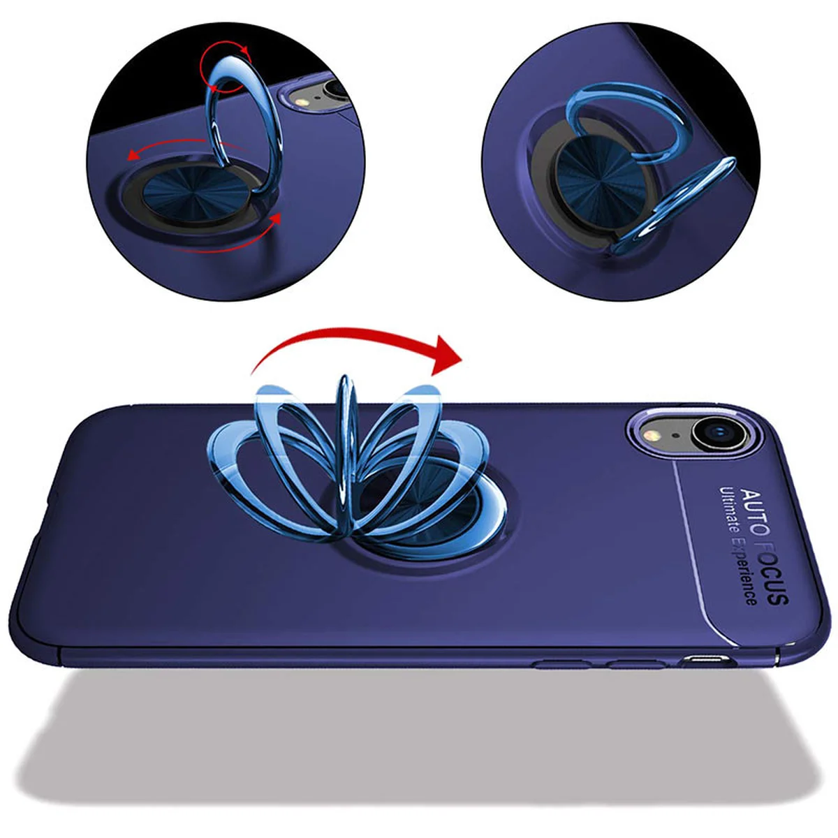 TPU чехол Deen ColorRing под магнитный держатель (opp) для Apple iPhone XR (6.1") Синий / Синий