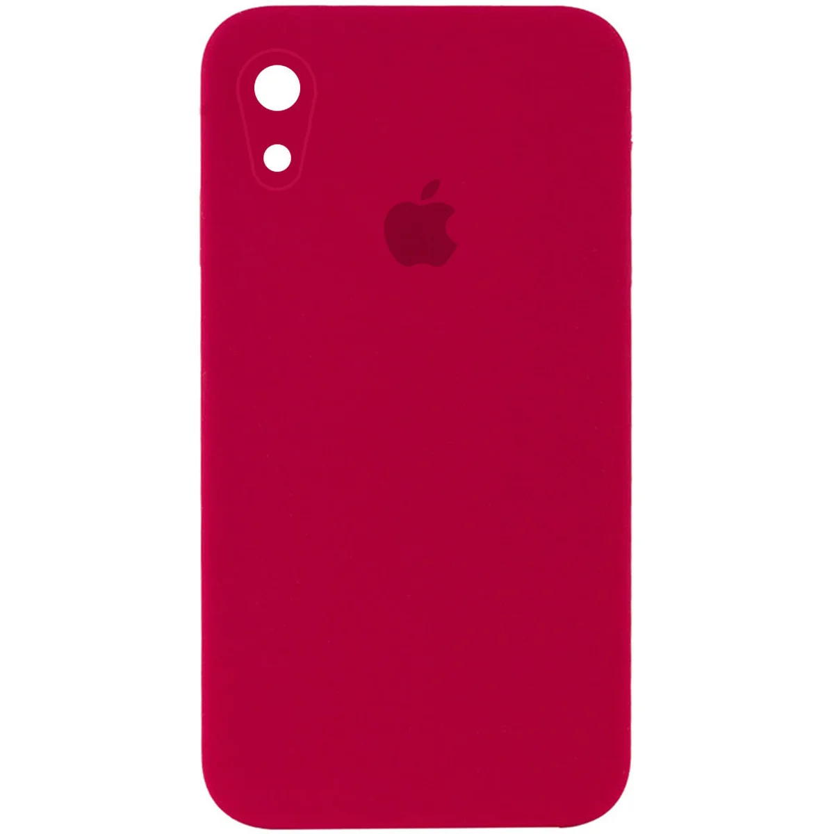 Чехол Silicone Case Square Full Camera Protective (AA) для Apple iPhone XR (6.1") Красный / Rose Red