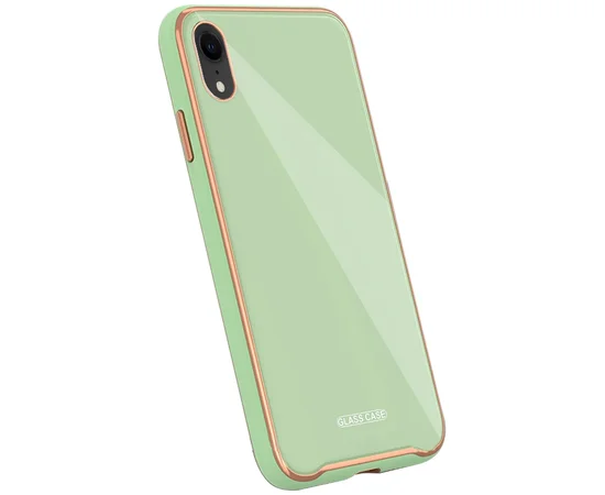 TPU+Glass чехол Venezia для Apple iPhone XR (6.1") Мятный / Mint