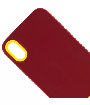 Чохол TPU+PC Bichromatic для iPhone XR (6.1") Brown burgundy / Yellow