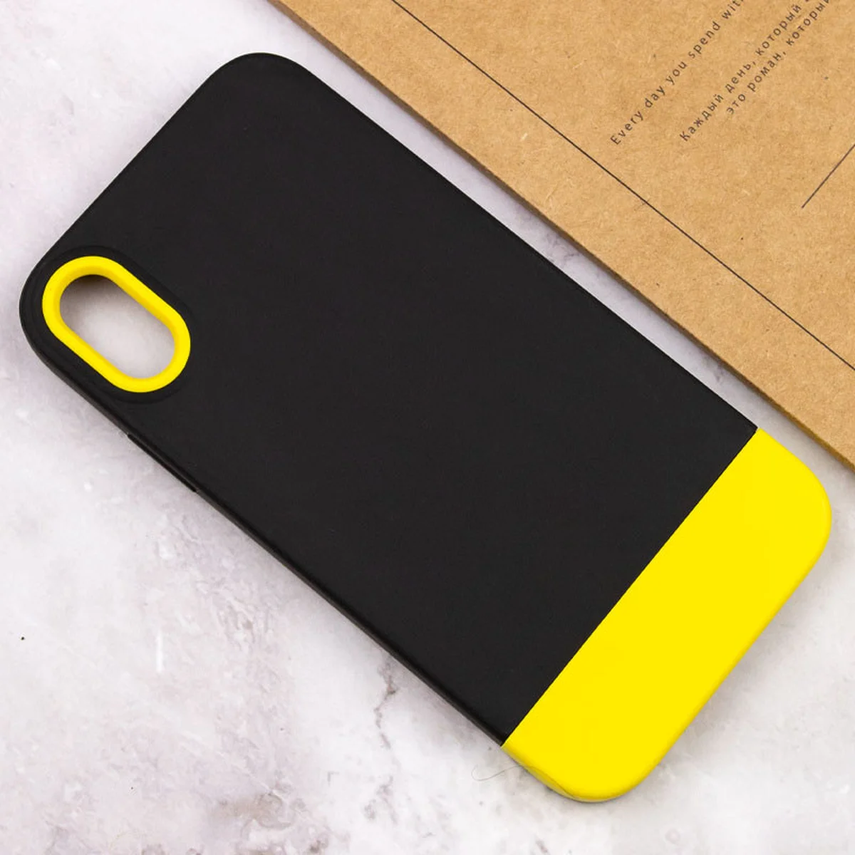 Чохол TPU+PC Bichromatic для iPhone XR (6.1") Black / Yellow
