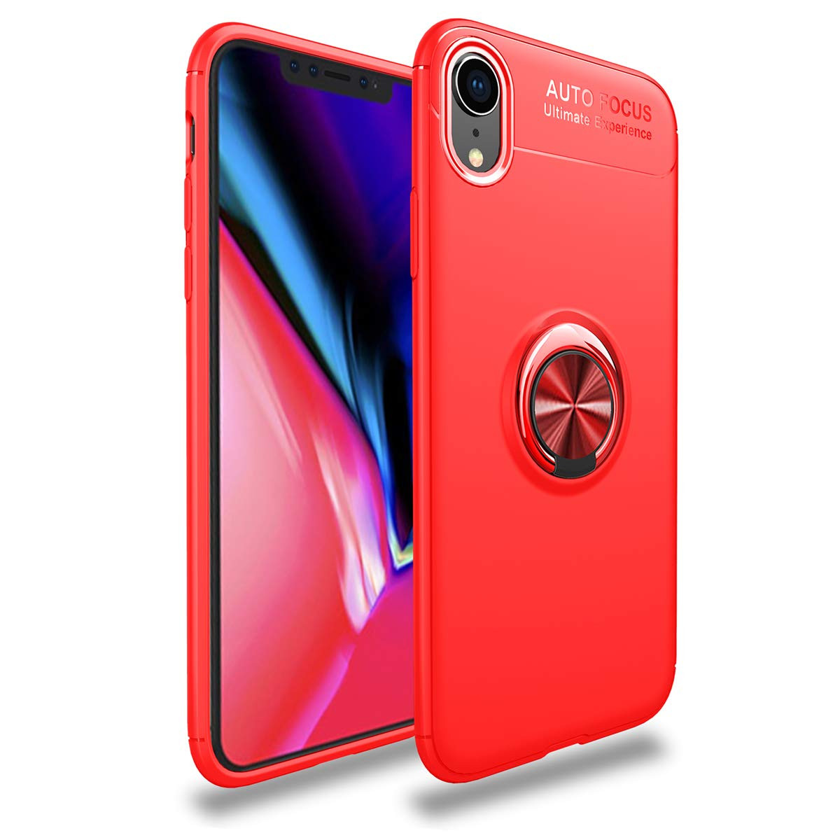 TPU чохол Deen ColorRing під магнітний тримач (opp) для Apple iPhone XR (6.1 ") Червоний / Червоний