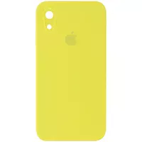 Чехол Silicone Case Square Full Camera Protective (AA) для Apple iPhone XR (6.1") Желтый / Bright Yellow