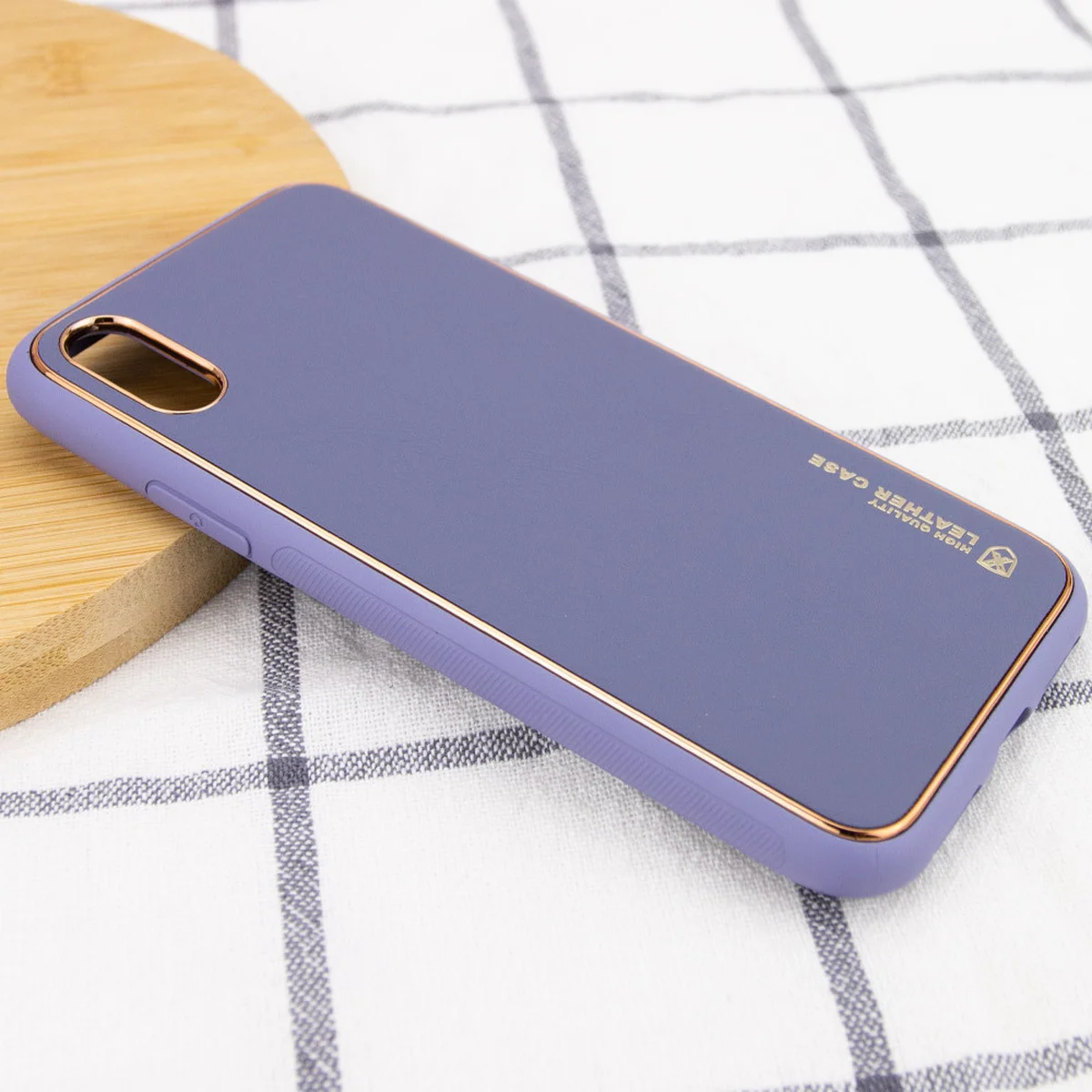 Кожаный чехол Xshield для Apple iPhone XR (6.1") Серый / Lavender Gray