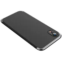 Пластиковая накладка GKK LikGus 360 градусов (opp) для Apple iPhone XR (6.1") Черный / Серебряный