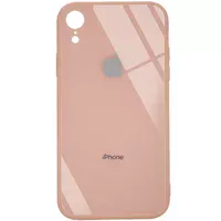 TPU+Glass чехол GLOSSY Logo Full camera (opp) для Apple iPhone XR (6.1") Персиковый