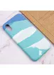 Чехол Silicone case full Aquarelle для Apple iPhone XR (6.1") Бирюзово-белый