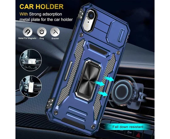 Удароміцний чохол Camshield Army Ring для iPhone XR (6.1") Синій / Navy