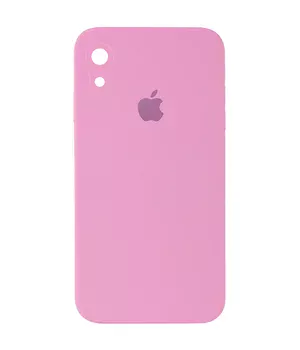 Чехол Silicone Case Square Full Camera Protective (AA) для Apple iPhone XR (6.1") Розовый / Light pink