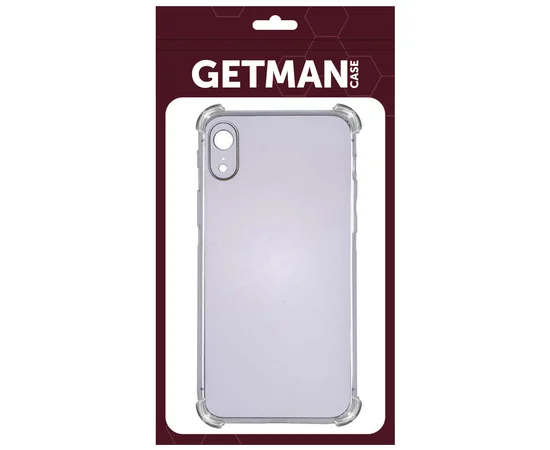 TPU чохол GETMAN Ease logo посилені кути для Apple iPhone XR (6.1") Сірий (прозорий)