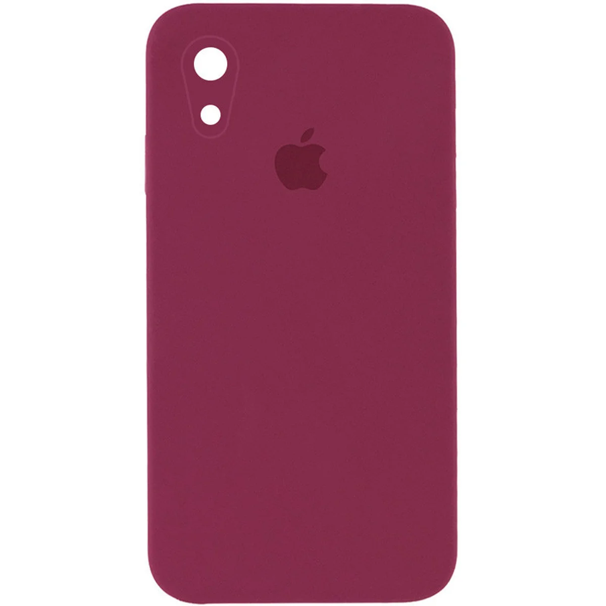 Чохол Silicone Case Square Full Camera Protective (AA) для iPhone XR (6.1") Бордовий / Plum