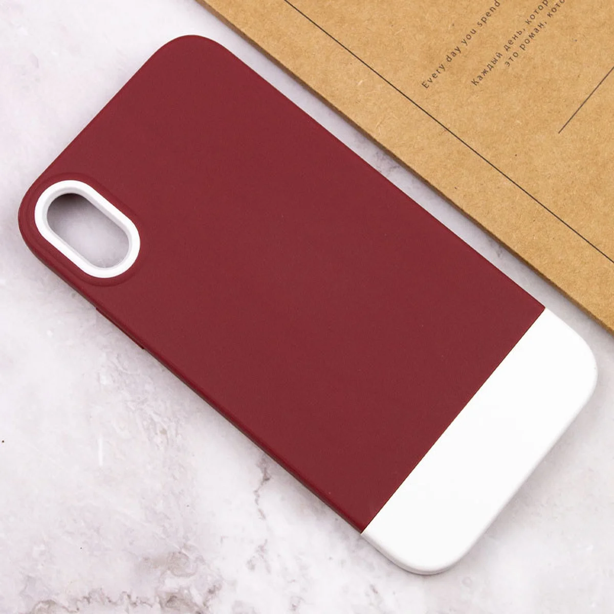 Чехол TPU+PC Bichromatic для Apple iPhone XR (6.1") Wine / White