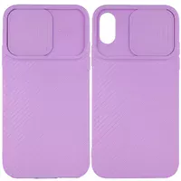 Чехол Camshield Square TPU со шторкой для камеры для Apple iPhone XR (6.1") Сиреневый