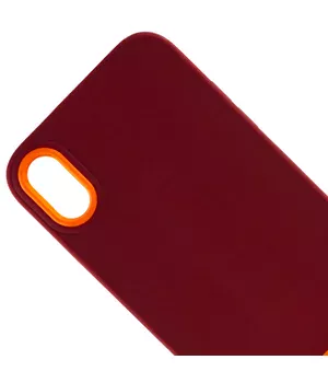 Чохол TPU+PC Bichromatic для Apple iPhone XR (6.1") Brown burgundy / Orange