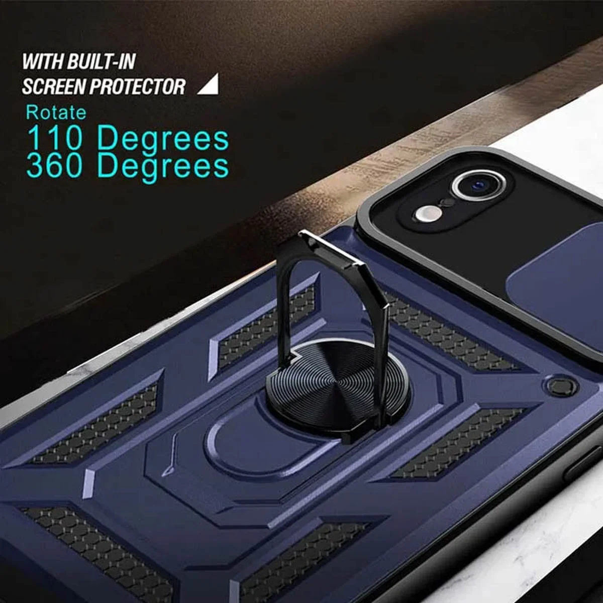 Удароміцний чохол Camshield Serge Ring для iPhone XR (6.1") Синій