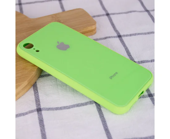 TPU + Glass чохол GLOSSY Logo Full camera (opp) для Apple iPhone XR (6.1 ") Салатовий