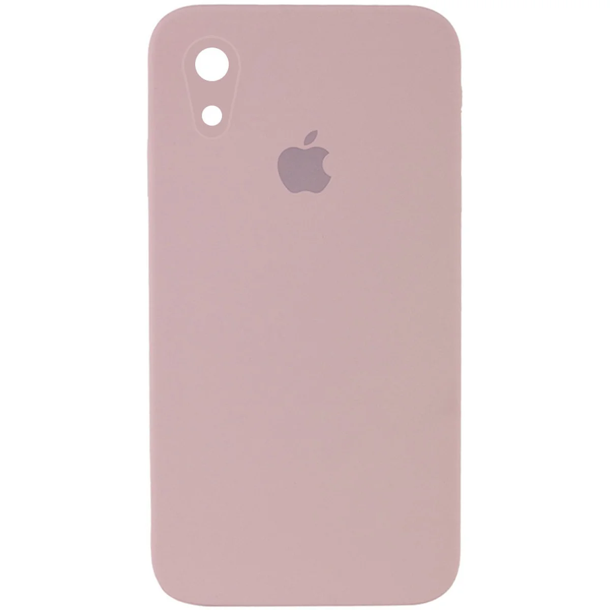 Чехол Silicone Case Square Full Camera Protective (AA) для Apple iPhone XR (6.1") Розовый / Pink Sand