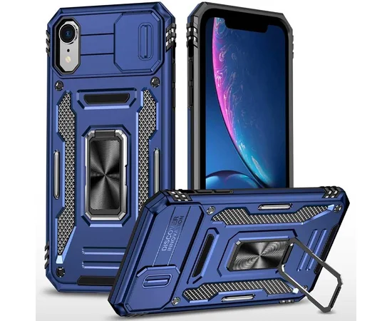 Удароміцний чохол Camshield Army Ring для iPhone XR (6.1") Синій / Navy