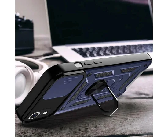 Удароміцний чохол Camshield Serge Ring для iPhone XR (6.1") Синій