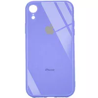 TPU+Glass чехол GLOSSY Logo Full camera (opp) для Apple iPhone XR (6.1") Сиреневый