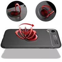 TPU чохол Deen ColorRing під магнітний тримач (opp) для Apple iPhone XR (6.1 ") Чорний / Червоний