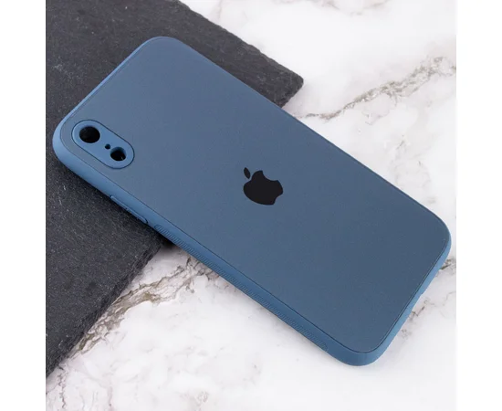 TPU+Glass чехол Matte Candy Full camera для Apple iPhone XR (6.1") Синий
