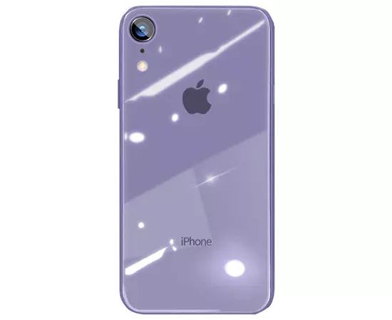TPU+Glass чехол GLOSSY Logo series для Apple iPhone XR (6.1") Серый / Lavender Gray