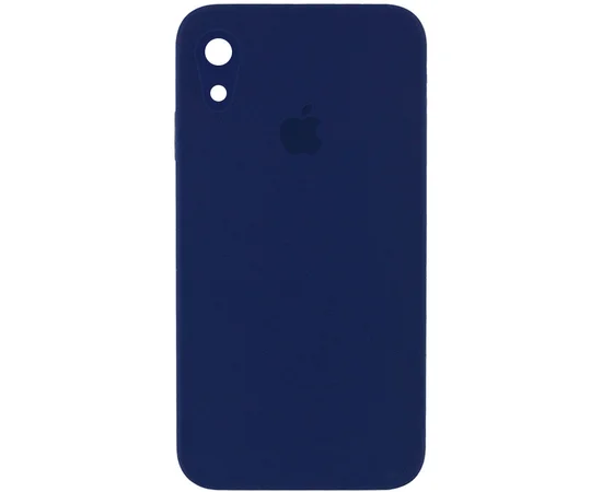 Чехол Silicone Case Square Full Camera Protective (AA) для Apple iPhone XR (6.1") Темно-синий / Midnight blue