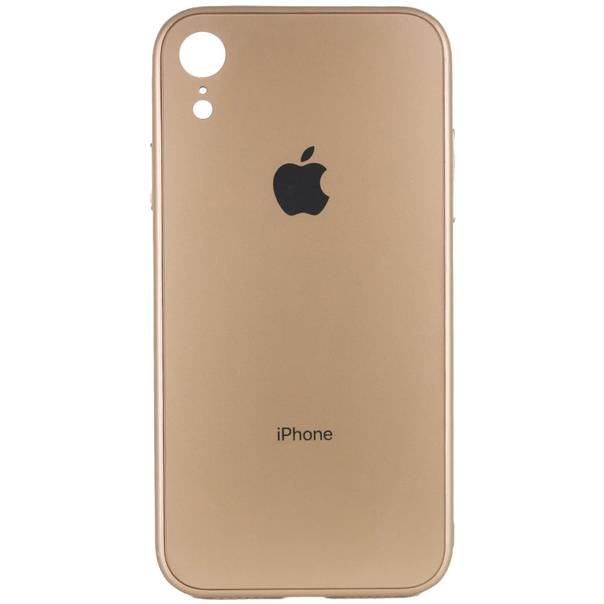 TPU + Glass чохол GLOSSY Logo Full camera для Apple iPhone XR (6.1 ") Золотий