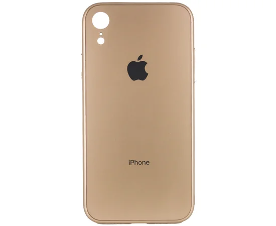 TPU+Glass чехол GLOSSY Logo Full camera для Apple iPhone XR (6.1") Золотой