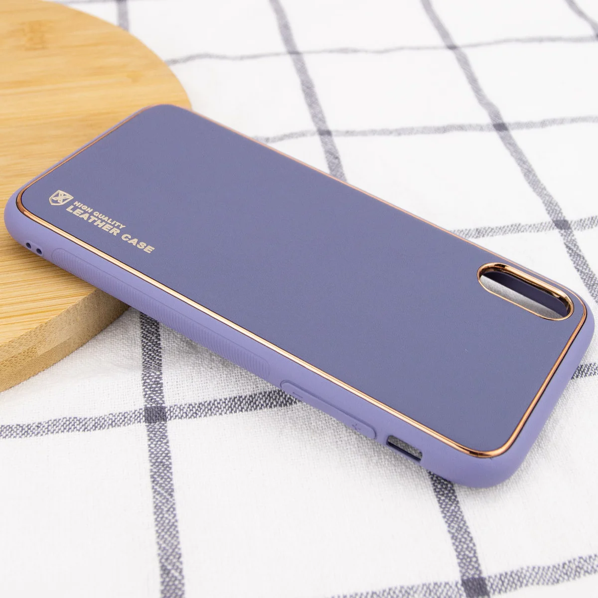 Кожаный чехол Xshield для Apple iPhone XR (6.1") Серый / Lavender Gray
