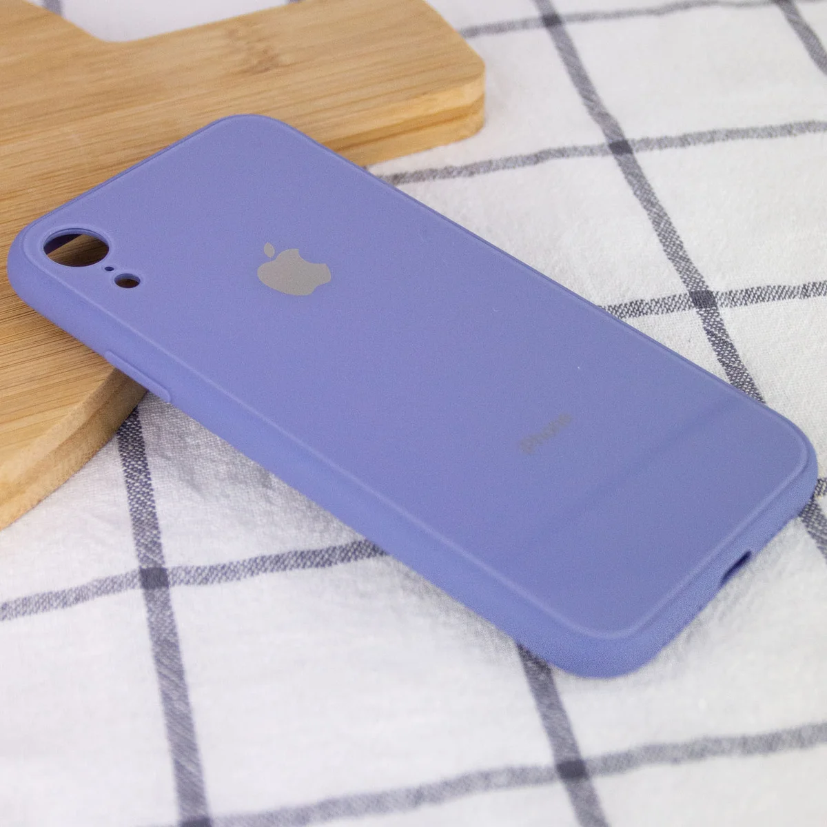 TPU+Glass чехол GLOSSY Logo Full camera (opp) для Apple iPhone XR (6.1") Сиреневый