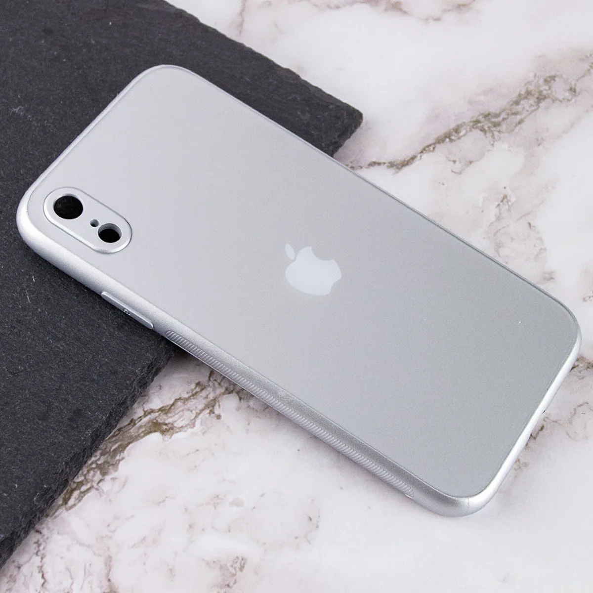 TPU+Glass чехол Matte Candy Full camera для Apple iPhone XR (6.1") Белый
