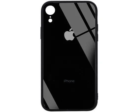 TPU+Glass чехол GLOSSY Logo Full camera (opp) для Apple iPhone XR (6.1") Черный