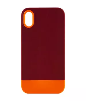 Чехол TPU+PC Bichromatic для Apple iPhone XR (6.1") Brown burgundy / Orange