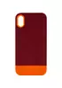 Чехол TPU+PC Bichromatic для Apple iPhone XR (6.1") Brown burgundy / Orange