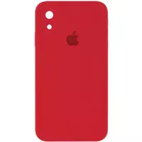 Чохол Silicone Case Square Full Camera Protective (AA) для Apple iPhone XR (6.1 ") Червоний / Camellia