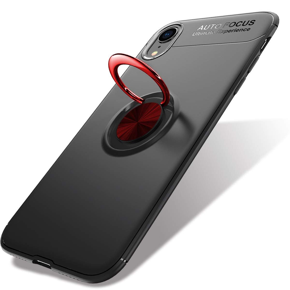 TPU чохол Deen ColorRing під магнітний тримач (opp) для Apple iPhone XR (6.1 ") Чорний / Червоний