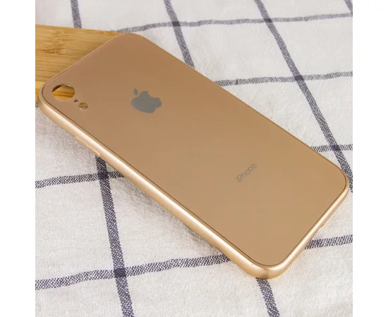 TPU+Glass чехол GLOSSY Logo Full camera для Apple iPhone XR (6.1") Золотой