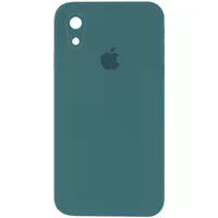 Чехол Silicone Case Square Full Camera Protective (AA) для Apple iPhone XR (6.1") Зеленый / Pine green