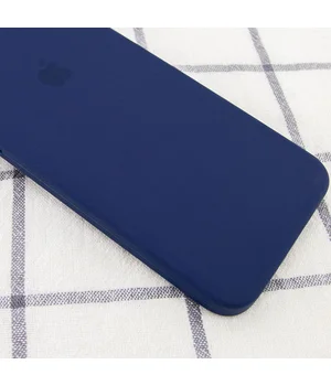Чехол Silicone Case Square Full Camera Protective (AA) для Apple iPhone XR (6.1") Темно-синий / Midnight blue