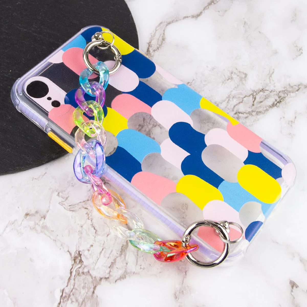 TPU+PC чохол Colorspot з ремінцем-ланцюгом для Apple iPhone XR (6.1") Dots