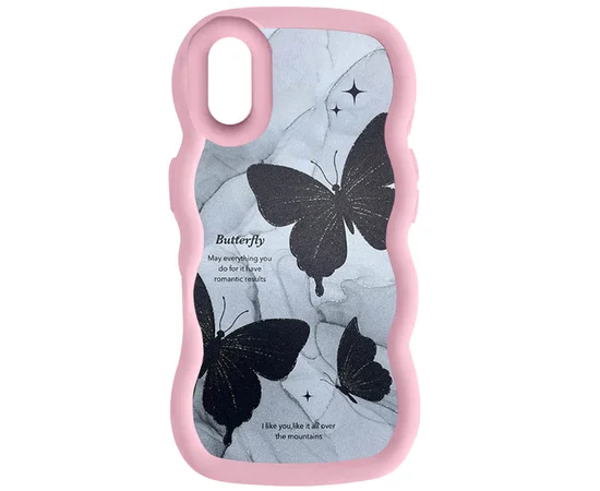 Чохол TPU Cloudy Pictures для iPhone XR (6.1") Butterflies Pink