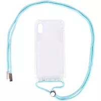Чохол TPU Crossbody Transparent для Apple iPhone XR (6.1 ") Бірюзовий