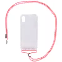 Чехол TPU Crossbody Transparent для Apple iPhone XR (6.1") Розовый