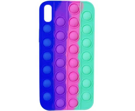Силиконовый 3D чехол-антистресс Pop it Bubble для Apple iPhone XS Max (6.5") Ultra Violet / Spearmint