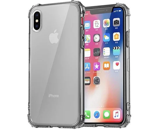 TPU чехол Epic Ease с усиленными углами для Apple iPhone XS Max (6.5") Черный / Transparent