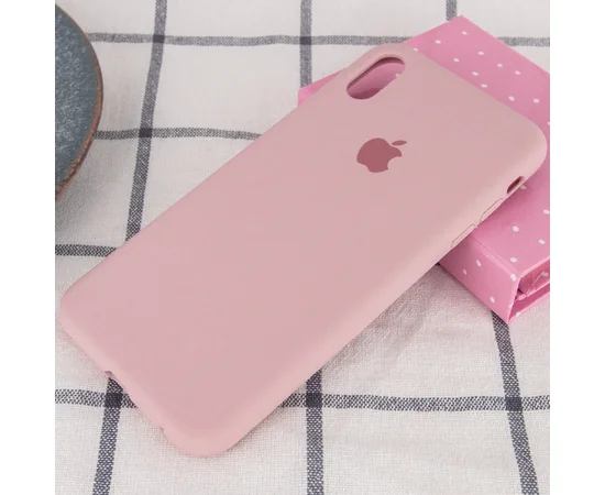 Чехол Silicone case (A) (с закрытым низом) для Apple iPhone XS Max (6.5") Розовый / Pink Sand