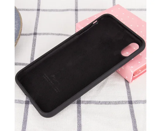Чехол Silicone case (A) (с закрытым низом) для Apple iPhone XS Max (6.5") Черный / Black